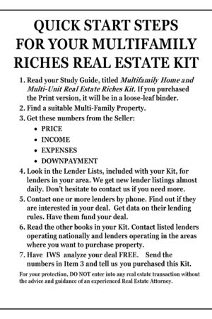Multifamily Home Riches Kit - Quick Start Guide